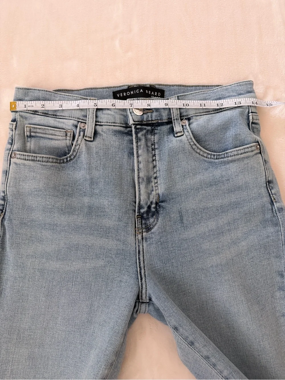 Veronica Beard Beverly Skinny Flare Jeans 29 High Rise Light Wash